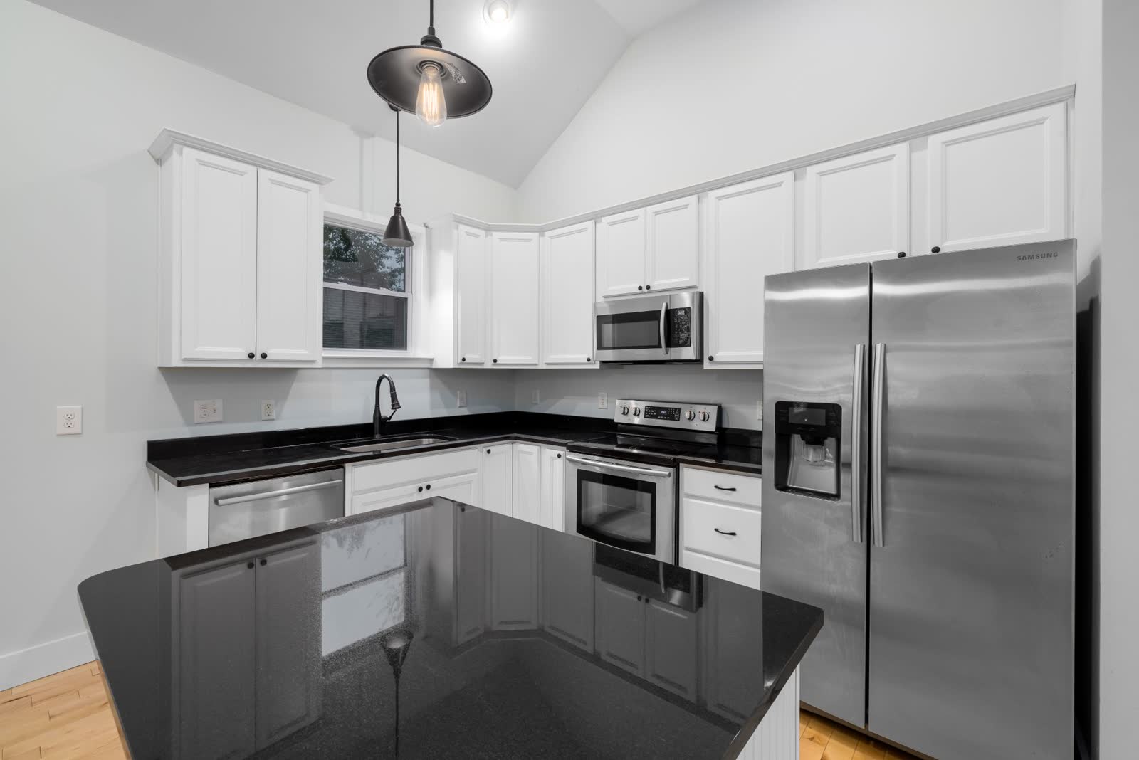 Kitchen island with granite countertop